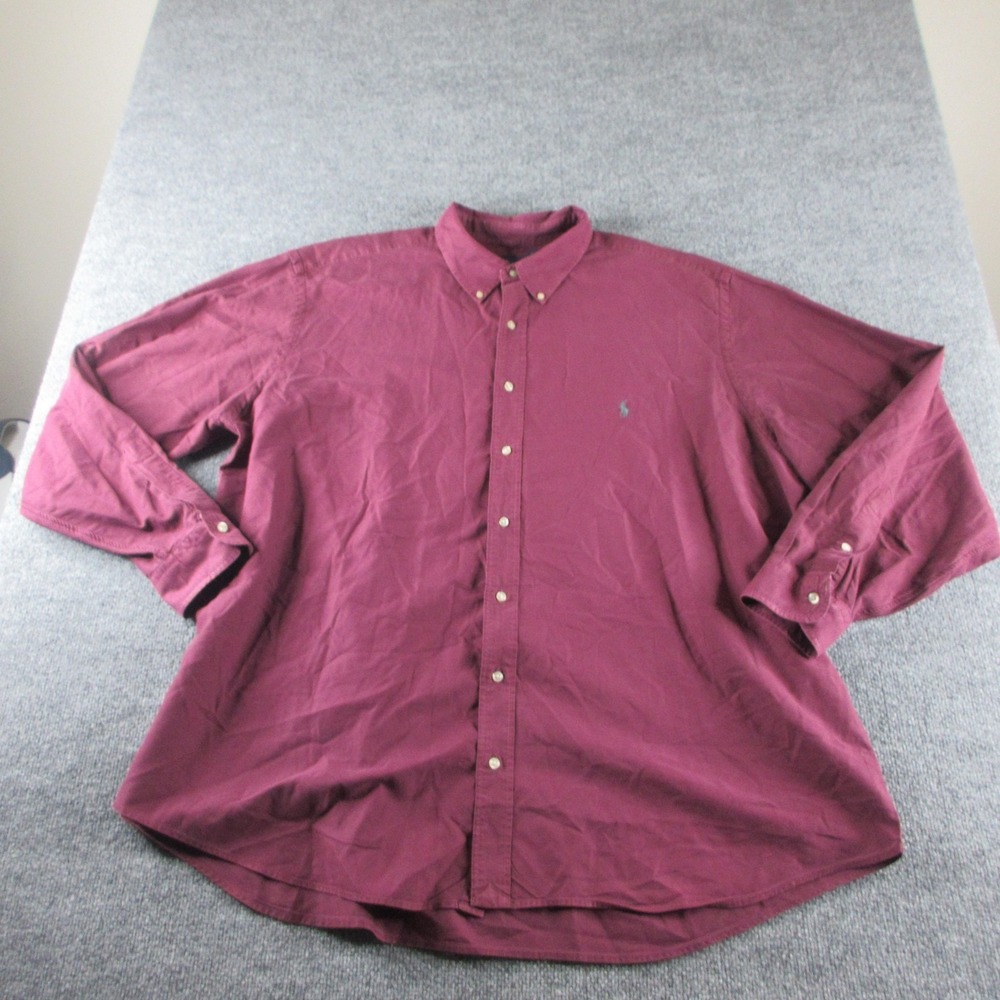 Ralph Lauren Shirt Mens 3XB Redโ Long Sleeve Button Up Cotton Logo Casual